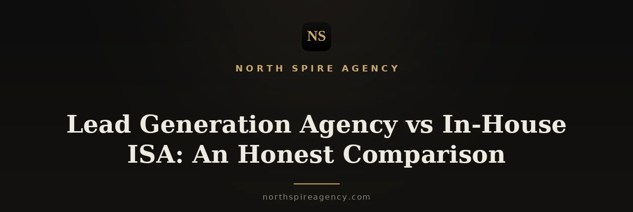 Comparison banner: lead generation agency versus in-house ISA for Canadian real estate agents